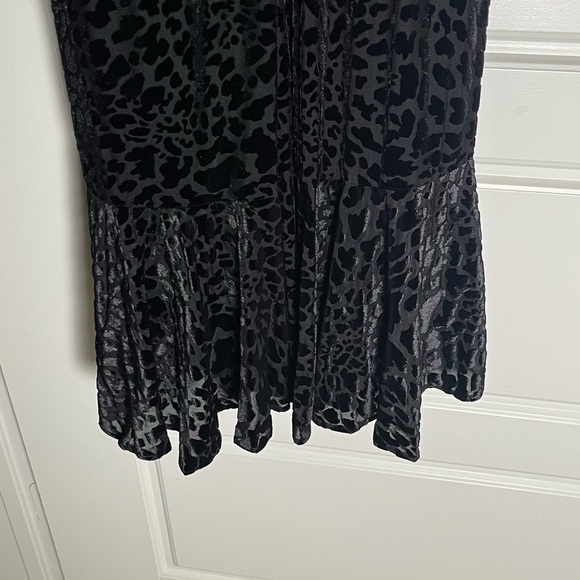 Black Size 2 Calvin Klein Burnout Velvet Leopard Wrap Dress - Picture 7 of 7
